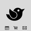 Bird icon stock vector illustration flat design