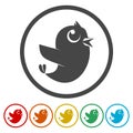 Bird Icons set Flat Graphic Design - Illustration Royalty Free Stock Photo