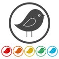 Bird Icons set Flat Graphic Design - Illustration Royalty Free Stock Photo