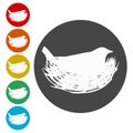 Bird Icons set Flat Graphic Design - Illustration Royalty Free Stock Photo