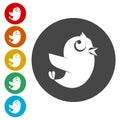 Bird Icons set Flat Graphic Design - Illustration Royalty Free Stock Photo