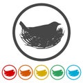 Bird Icons set Flat Graphic Design - Illustration Royalty Free Stock Photo