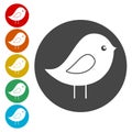 Bird Icons set Flat Graphic Design - Illustration Royalty Free Stock Photo