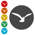 Bird icons set silhouette - Illustration Royalty Free Stock Photo