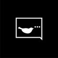 Bird inside speech bubble icon isolated on dark background Royalty Free Stock Photo