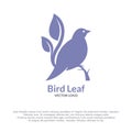 Bird and leaf logotype vector design Royalty Free Stock Photo