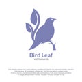 Bird and leaf logotype vector design