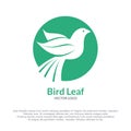 Bird and leaf logotype vector design Royalty Free Stock Photo