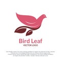 Bird leaf logotype vector design