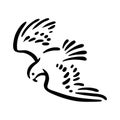 Bird line silhouette hand drawn illustration for logo Royalty Free Stock Photo