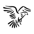 Bird line silhouette hand drawn illustration for logo Royalty Free Stock Photo