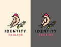 Bird Logo Abstract Lineart Outline Design Vector Template