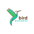Bird one line logo design inspiration Royalty Free Stock Photo