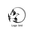 Bird logo on a globe