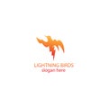 Bird logo illustration lightning design vector color