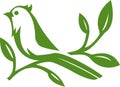 Bird logo on leaf