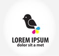 Bird logo, logo design template for printing, polygraphy