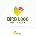 Bird logo set geometric modern flat color style for your business corporate identity Royalty Free Stock Photo