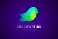 Bird logo template in modern gradient style.