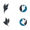 Bird logo template vector icon illustration Royalty Free Stock Photo