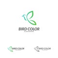 Bird logo vector. Flying Bird Logo design vector template. Dove Pigeon Logotype concept icon Royalty Free Stock Photo