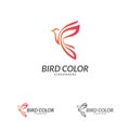 Bird logo vector. Flying Bird Logo design vector template. Dove Pigeon Logotype concept icon Royalty Free Stock Photo