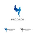 Bird logo vector. Flying Bird Logo design vector template. Dove Pigeon Logotype concept icon Royalty Free Stock Photo