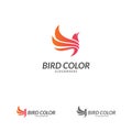 Bird logo vector. Flying Bird Logo design vector template. Dove Pigeon Logotype concept icon