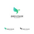 Bird logo vector. Flying Bird Logo design vector template. Dove Pigeon Logotype concept icon Royalty Free Stock Photo