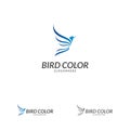 Bird logo vector. Flying Bird Logo design vector template. Dove Pigeon Logotype concept icon Royalty Free Stock Photo