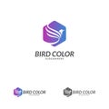 Bird logo vector. Flying Bird Logo design vector template. Dove Pigeon Logotype concept icon Royalty Free Stock Photo