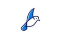 Bird logo vector icon template download color line art template