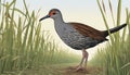 A bird with a long beak and brown feathers standing in tall grass Royalty Free Stock Photo