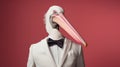 Minimalist Fashion Portrait Of Pelican