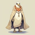 Anthropomorphic Beige Penguin God - Dnd 5e - Cliff Chiang Style