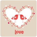 Bird love card Royalty Free Stock Photo