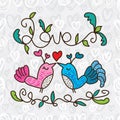 Bird love want kiss frame seamless pattern Royalty Free Stock Photo