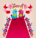 Bird love wedding card