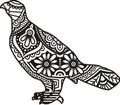 Bird Mandala Vector Line Art Style