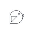 Bird, message symbol, tweet thin line icon. Linear vector symbol