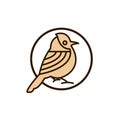 Bird monoline logo vector design illustration