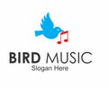 bird music logo design concept