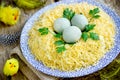 Bird nest Easter salad Royalty Free Stock Photo