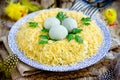 Bird nest Easter salad Royalty Free Stock Photo
