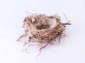 Bird nest An empty isolated on white background 2 Royalty Free Stock Photo