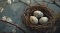 Quails in Bird Nest