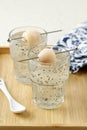 Bird Nest Ice or Es Sarang Burung, Indonesian Traditional Refreshment Made from Shredded Jelly, Basil Seed, Lyche, Simple Syrup, Royalty Free Stock Photo