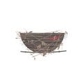 Bird nest icon isolated