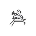 Bird nest line icon