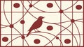 Bird on a Network. Digital Connectivity and Nature, vector design Generative AI Royalty Free Stock Photo